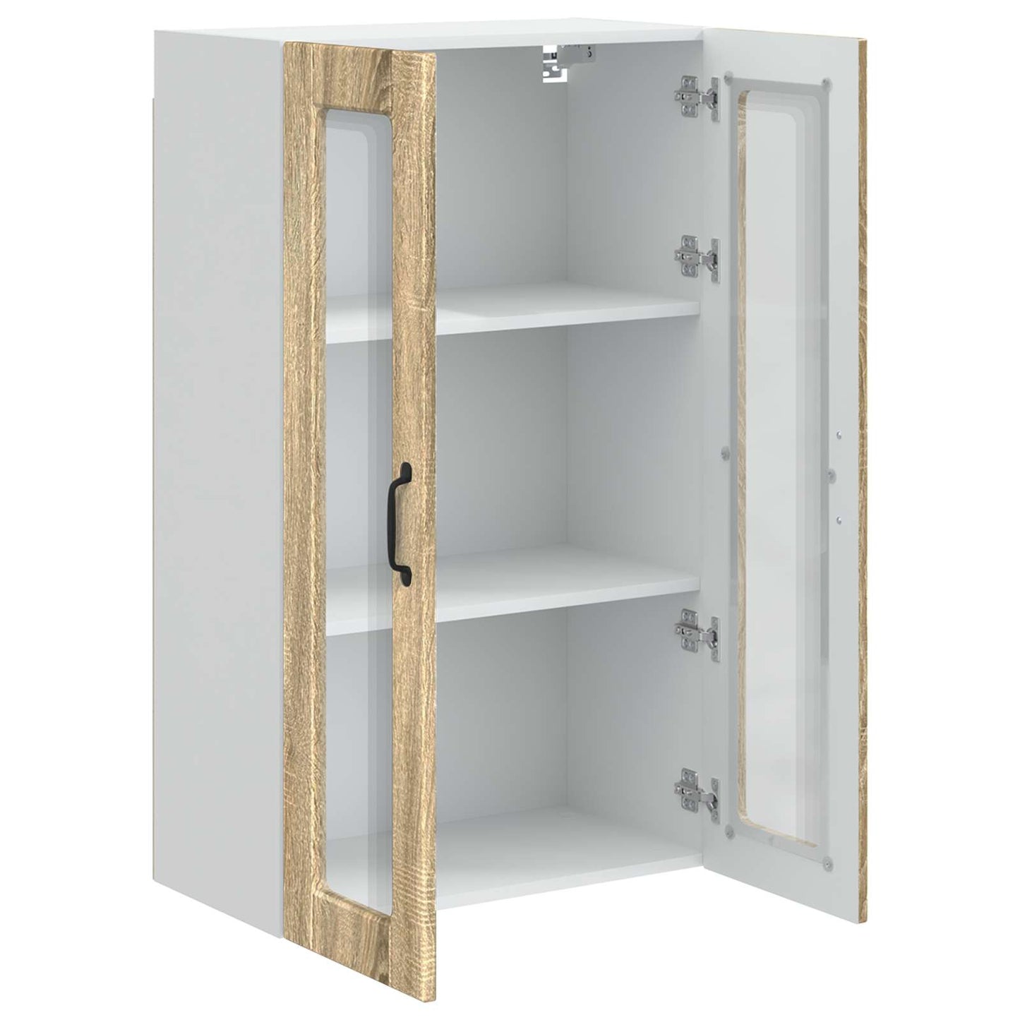 vidaXL Wall Glass Cabinet PORTO Sonoma Oak 60 x 31 x 100 cm