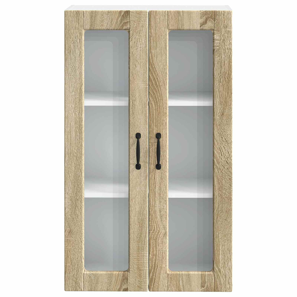 vidaXL Wall Glass Cabinet PORTO Sonoma Oak 60 x 31 x 100 cm