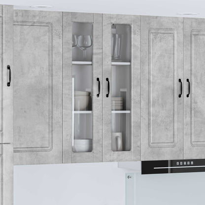 vidaXL Wall Glass Cabinet PORTO Concrete Grey 60 x 31 x 100 cm