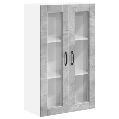 vidaXL Wall Glass Cabinet PORTO Concrete Grey 60 x 31 x 100 cm