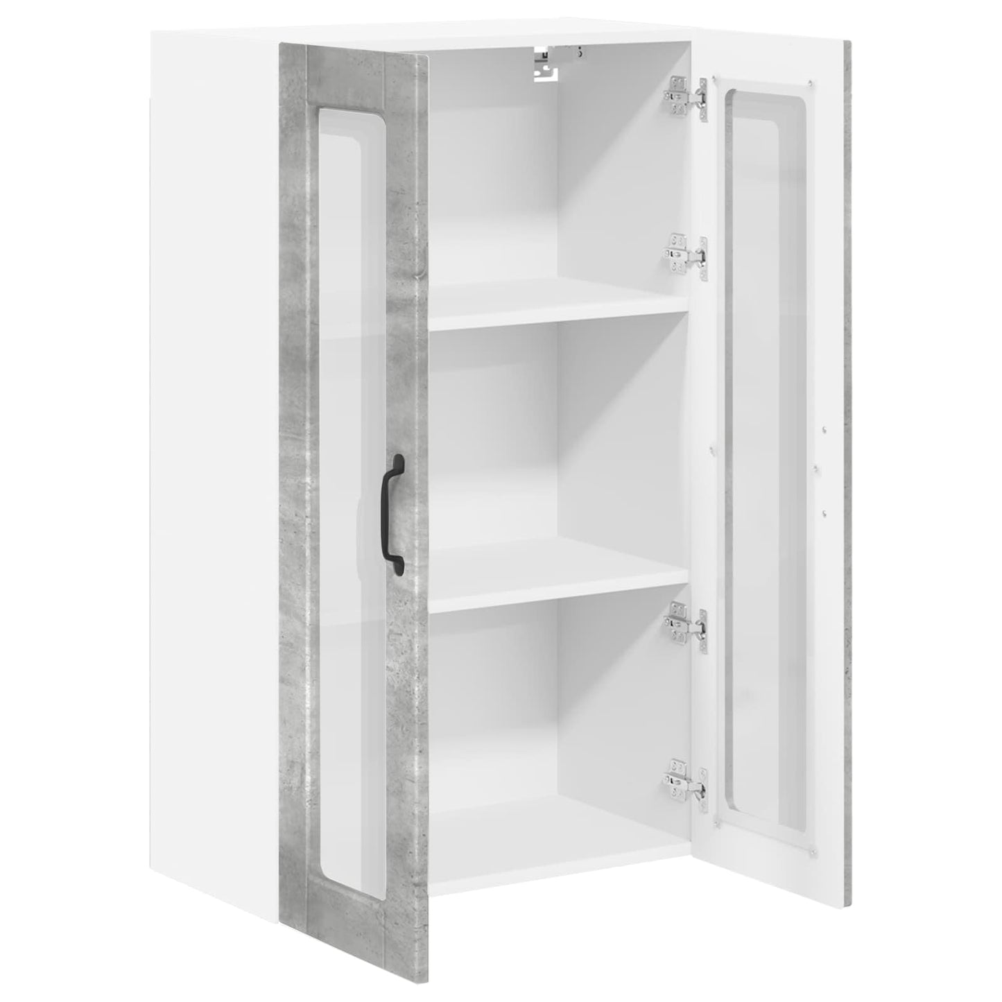 vidaXL Wall Glass Cabinet PORTO Concrete Grey 60 x 31 x 100 cm