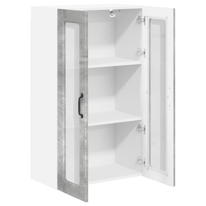 vidaXL Wall Glass Cabinet PORTO Concrete Grey 60 x 31 x 100 cm