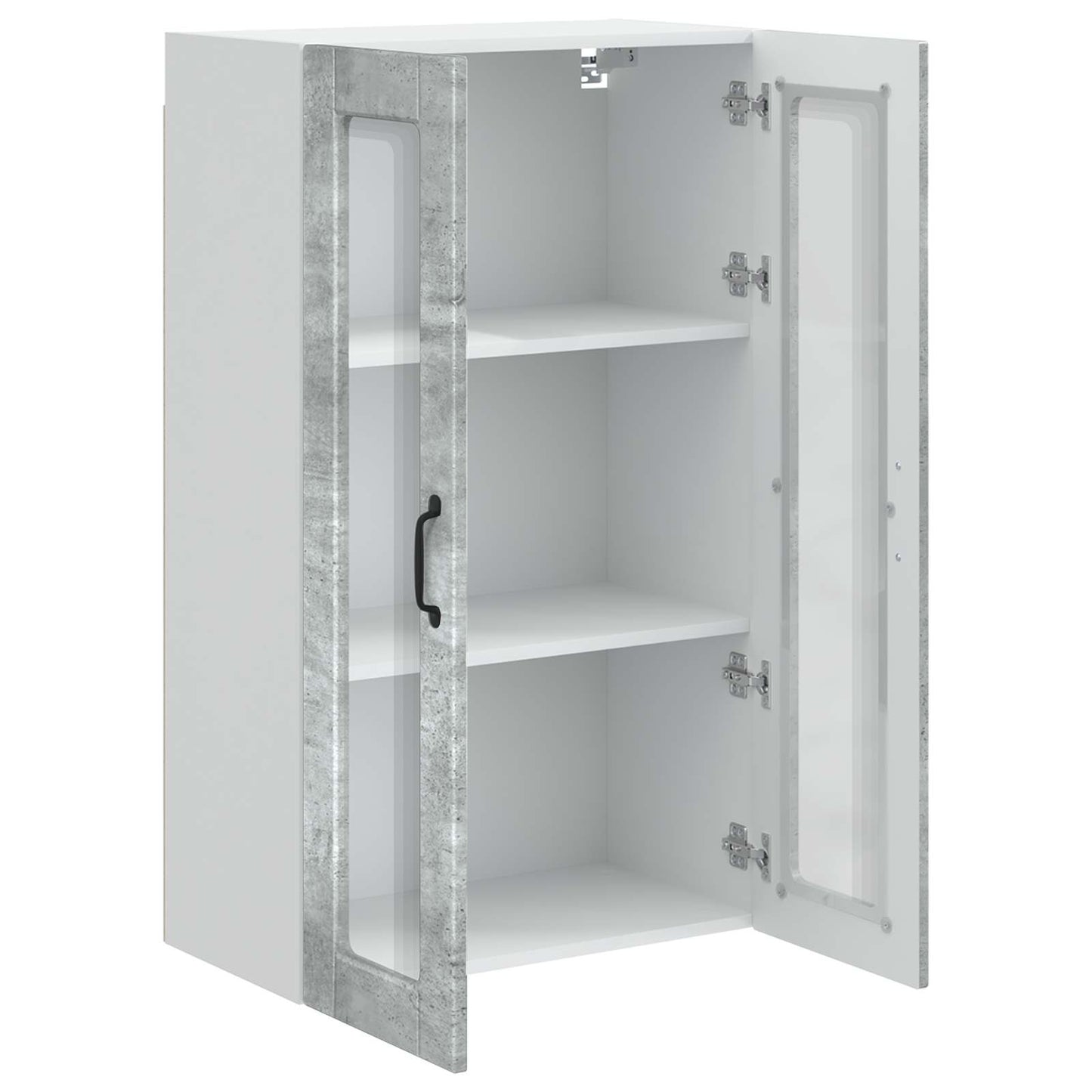 vidaXL Wall Glass Cabinet PORTO Concrete Grey 60 x 31 x 100 cm