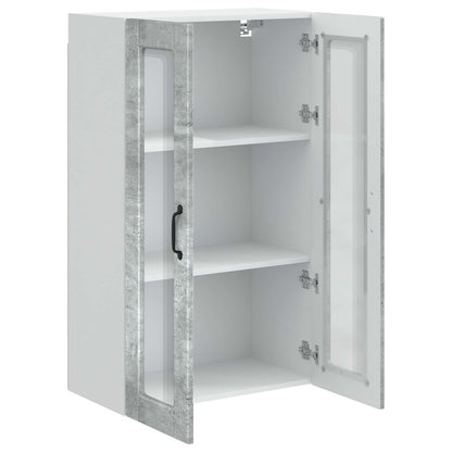 vidaXL Wall Glass Cabinet PORTO Concrete Grey 60 x 31 x 100 cm