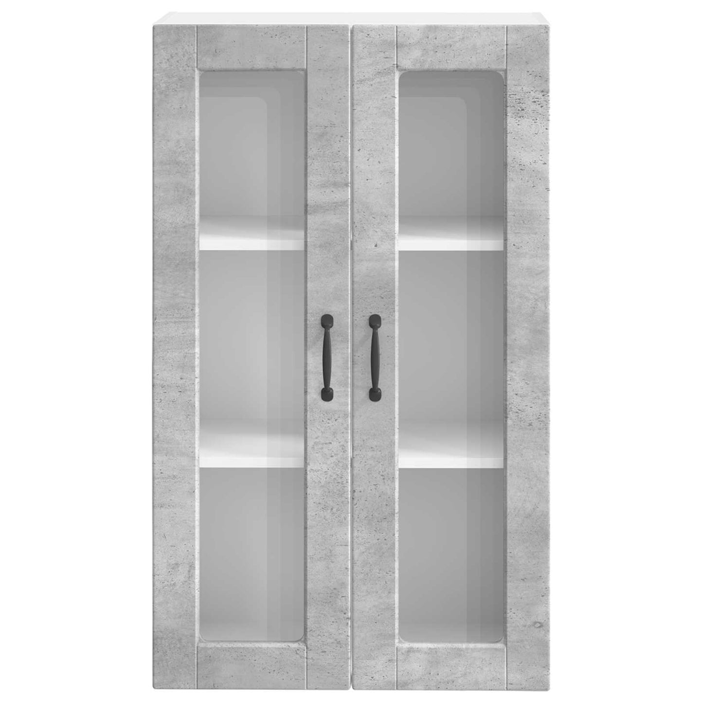 vidaXL Wall Glass Cabinet PORTO Concrete Grey 60 x 31 x 100 cm