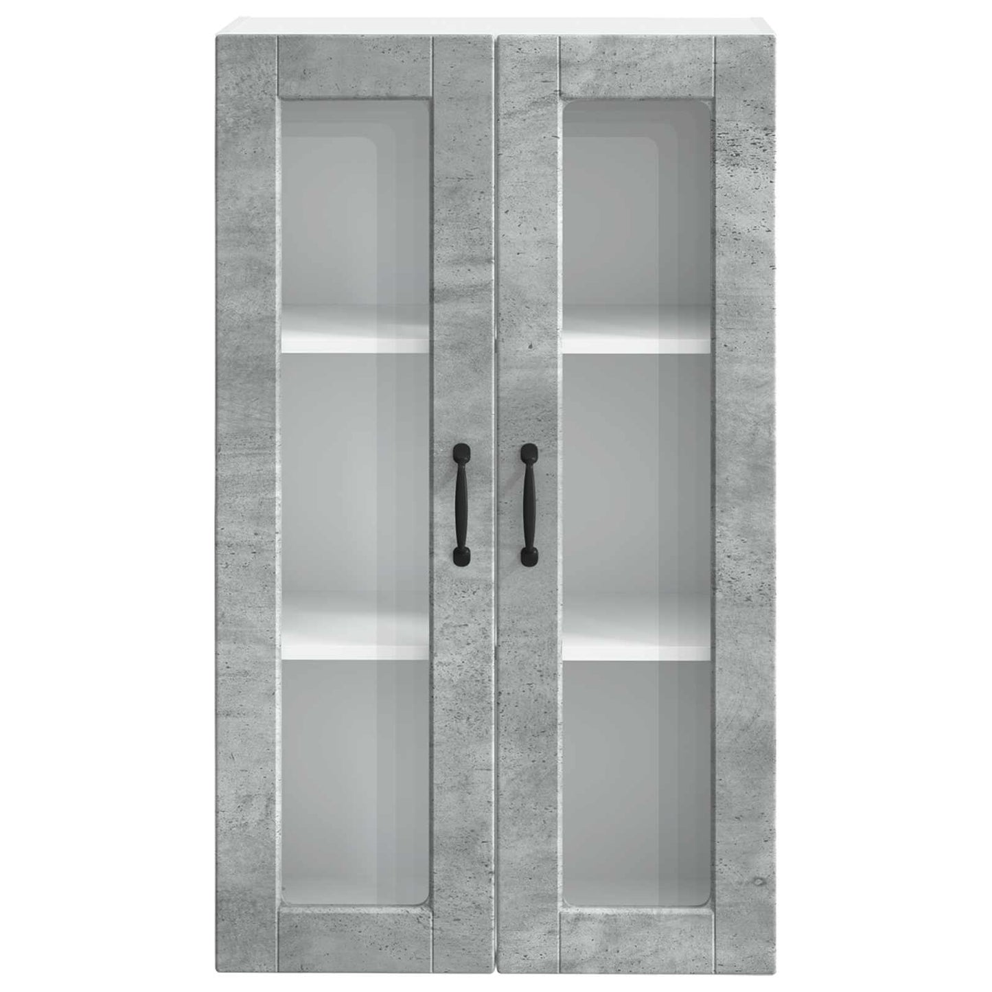 vidaXL Wall Glass Cabinet PORTO Concrete Grey 60 x 31 x 100 cm