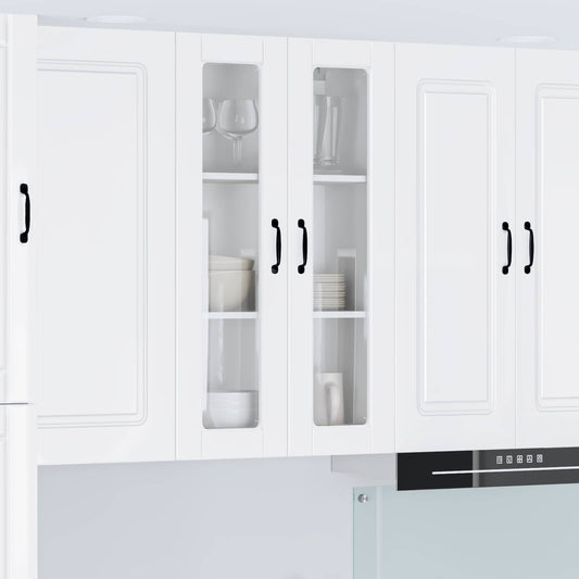 vidaXL Wall Glass Cabinet PORTO High Gloss White 60 x 31 x 100 cm