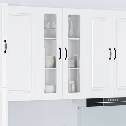 vidaXL Wall Glass Cabinet PORTO High Gloss White 60 x 31 x 100 cm