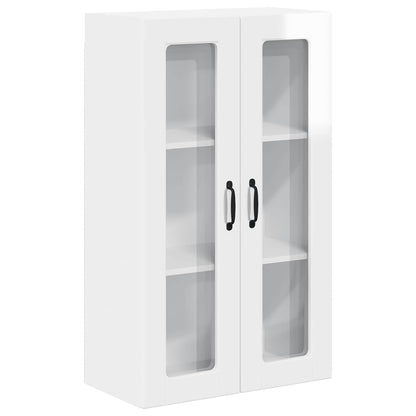 vidaXL Wall Glass Cabinet PORTO High Gloss White 60 x 31 x 100 cm