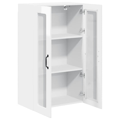 vidaXL Wall Glass Cabinet PORTO High Gloss White 60 x 31 x 100 cm