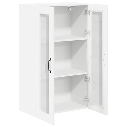 vidaXL Wall Glass Cabinet PORTO High Gloss White 60 x 31 x 100 cm