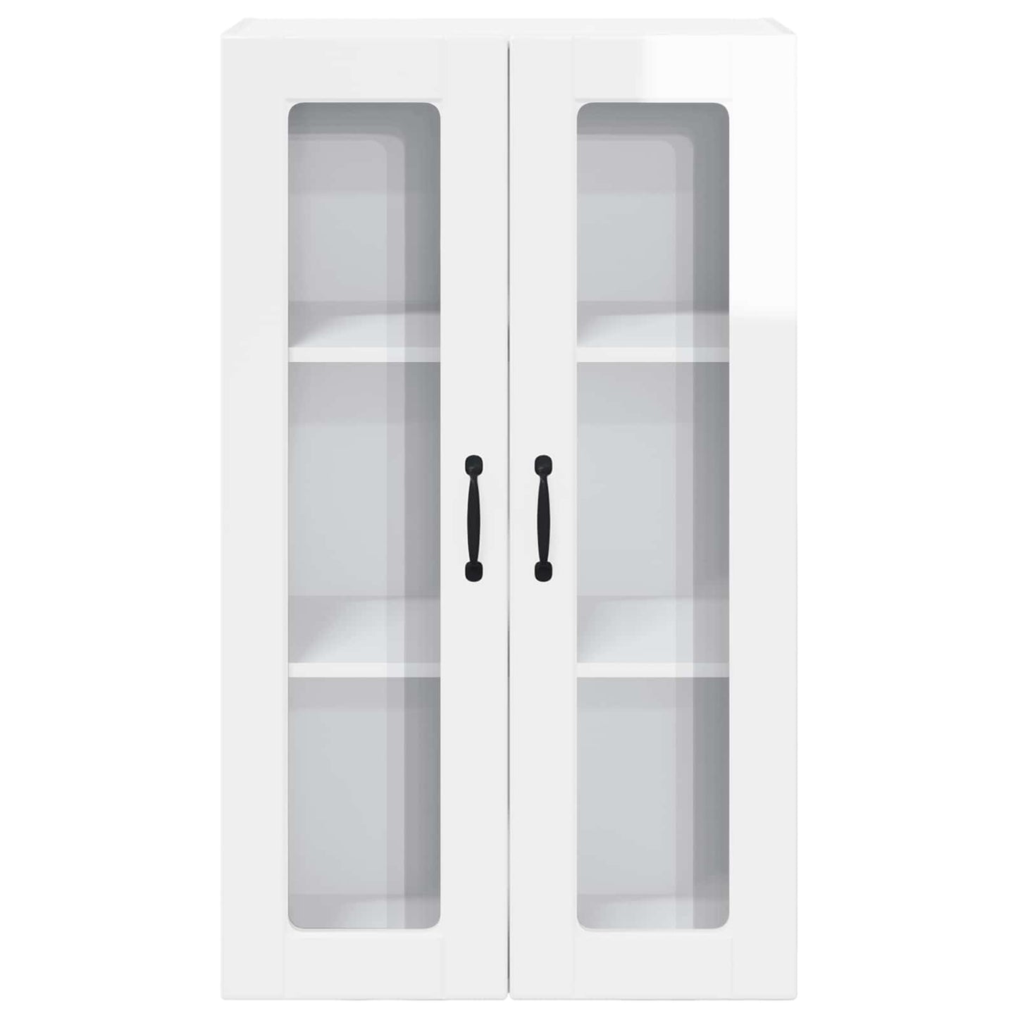 vidaXL Wall Glass Cabinet PORTO High Gloss White 60 x 31 x 100 cm