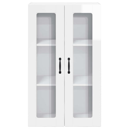 vidaXL Wall Glass Cabinet PORTO High Gloss White 60 x 31 x 100 cm