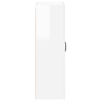 vidaXL Wall Glass Cabinet PORTO High Gloss White 60 x 31 x 100 cm