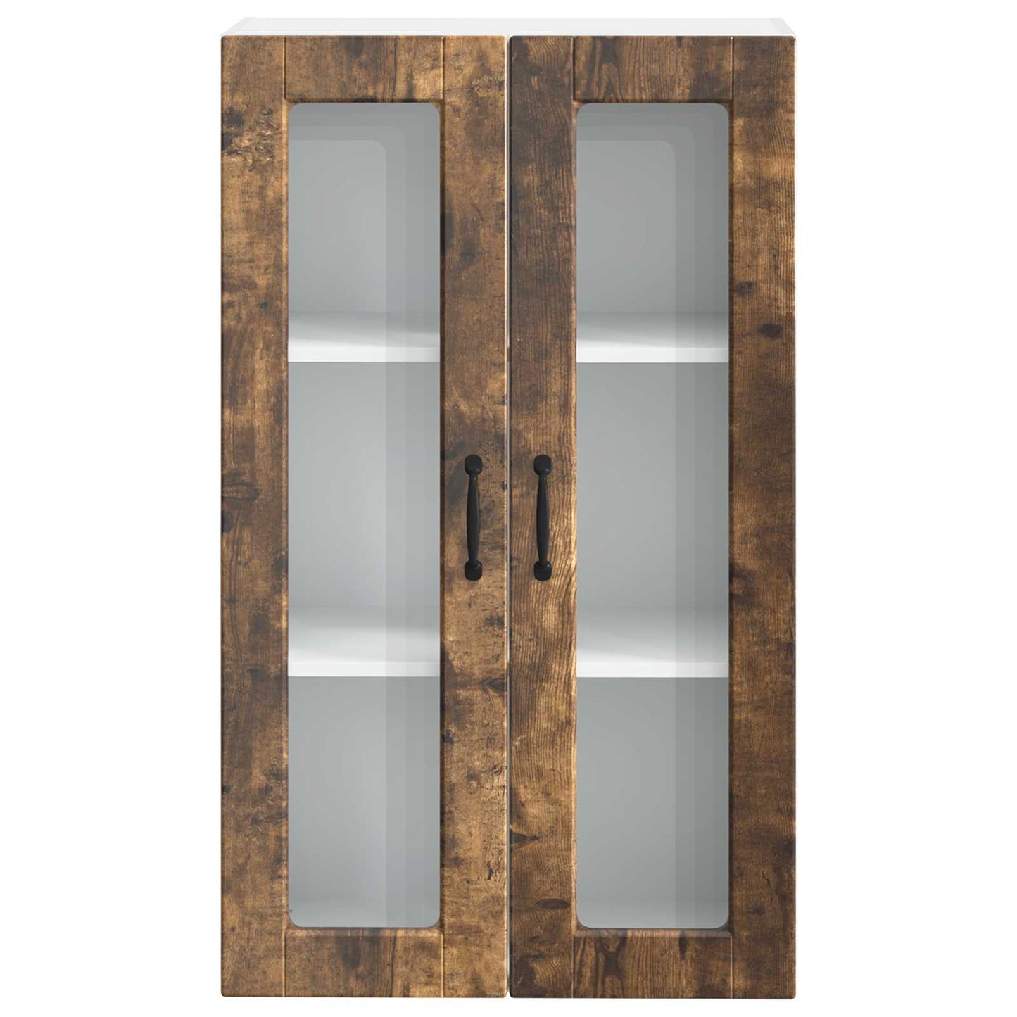 vidaXL Wall Glass Cabinet PORTO Smoked Oak 60 x 31 x 100 cm