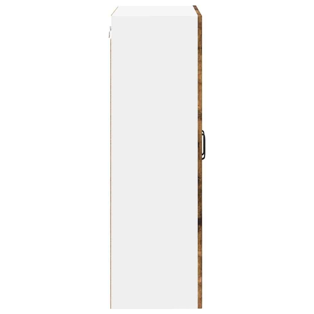 vidaXL Wall Glass Cabinet PORTO Smoked Oak 60 x 31 x 100 cm