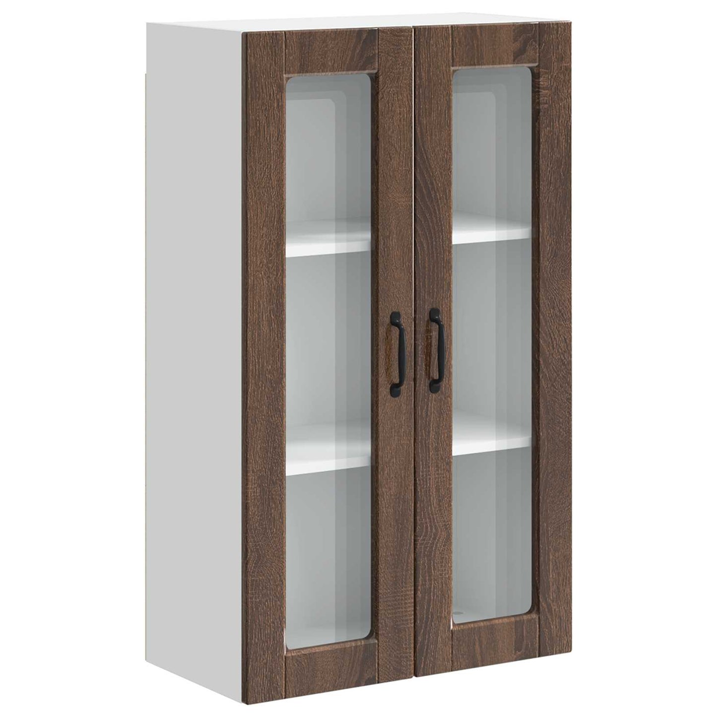 vidaXL Wall Glass Cabinet PORTO Brown Oak 60 x 31 x 100 cm