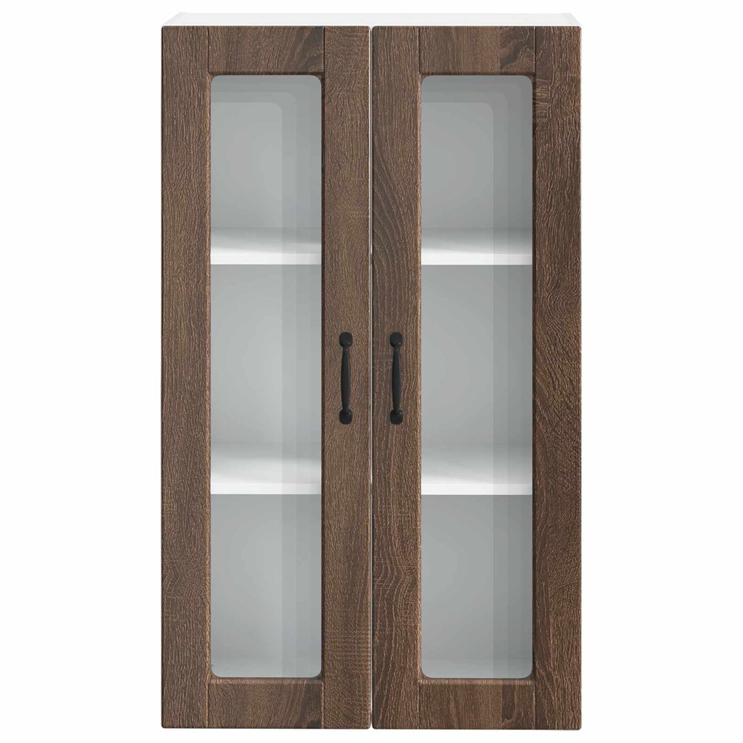 vidaXL Wall Glass Cabinet PORTO Brown Oak 60 x 31 x 100 cm