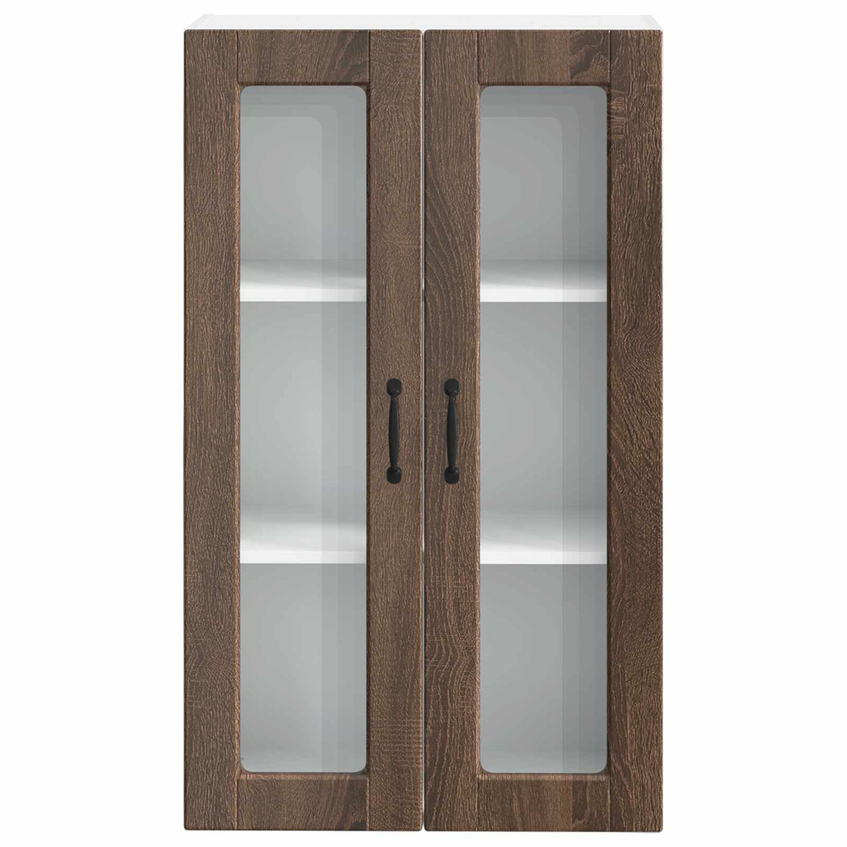 vidaXL Wall Glass Cabinet PORTO Brown Oak 60 x 31 x 100 cm