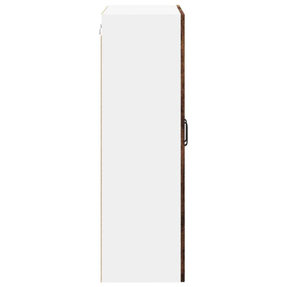 vidaXL Wall Glass Cabinet PORTO Old Wood 60 x 31 x 100 cm