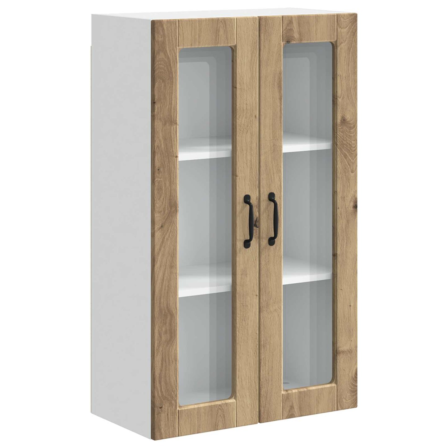vidaXL Wall Glass Cabinet PORTO Artisan Oak 60 x 31 x 100 cm