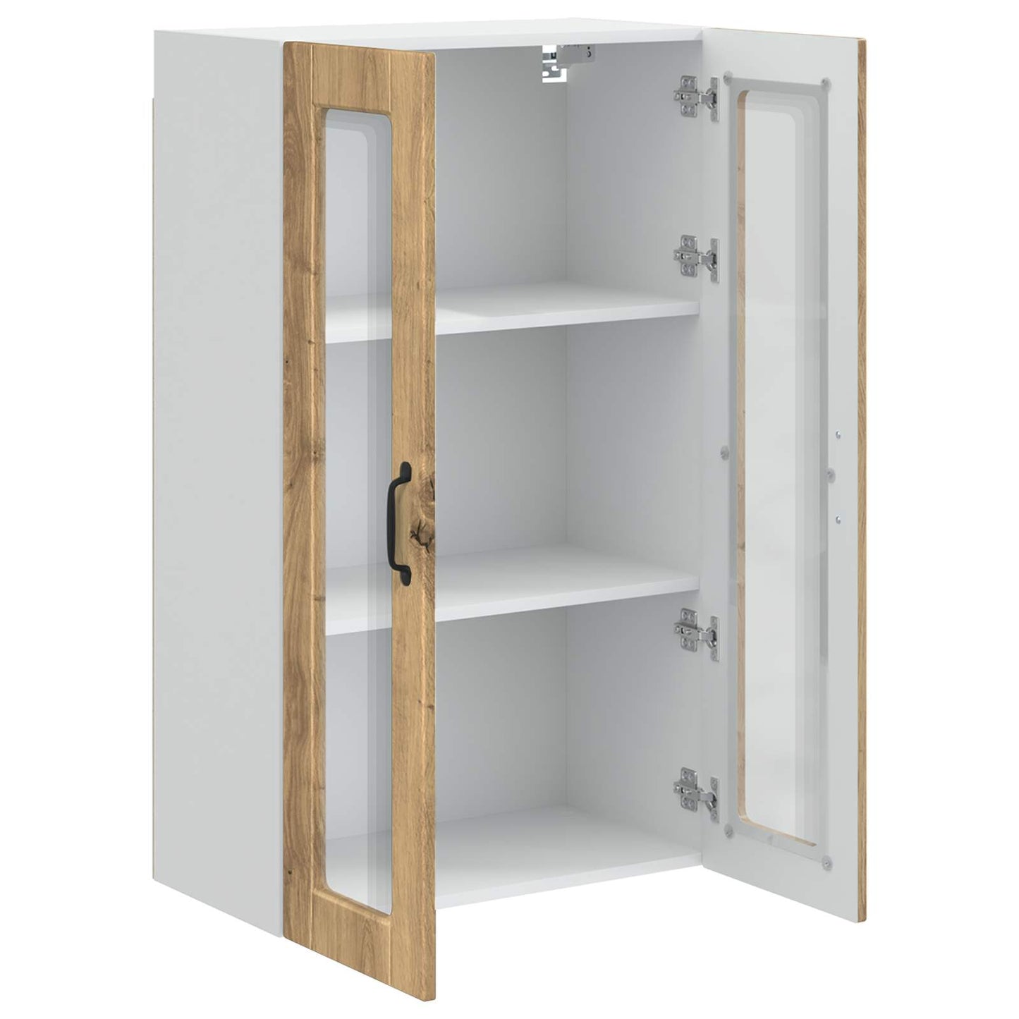 vidaXL Wall Glass Cabinet PORTO Artisan Oak 60 x 31 x 100 cm