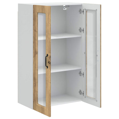 vidaXL Wall Glass Cabinet PORTO Artisan Oak 60 x 31 x 100 cm