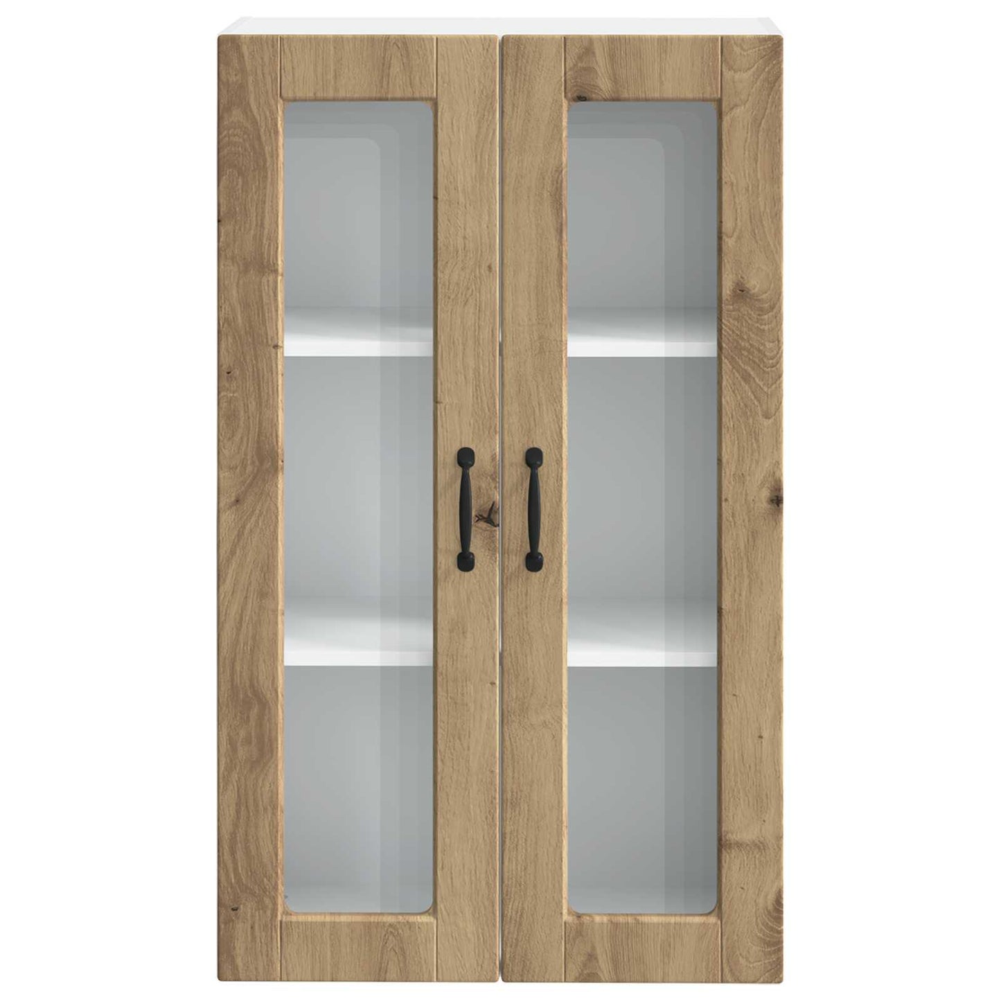 vidaXL Wall Glass Cabinet PORTO Artisan Oak 60 x 31 x 100 cm