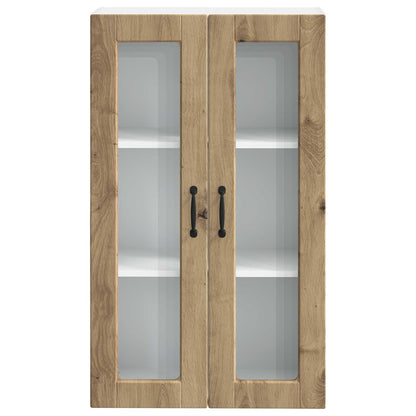 vidaXL Wall Glass Cabinet PORTO Artisan Oak 60 x 31 x 100 cm