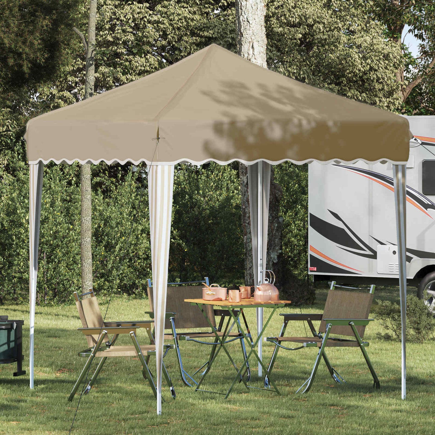 vidaXL Pop-up Party Tent 195 x 195 x 245 cm Cream Oxford Fabric