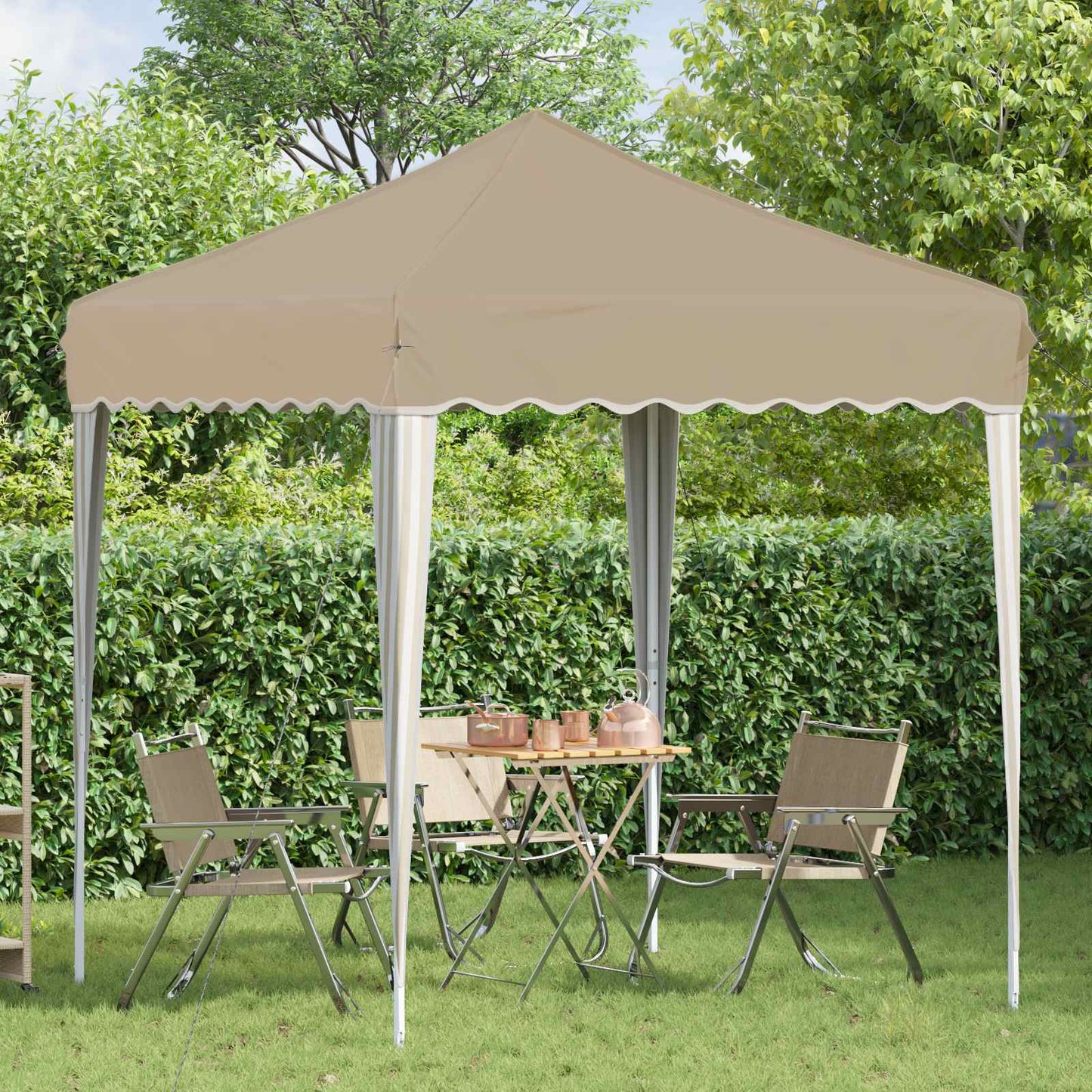 vidaXL Pop-up Party Tent 195 x 195 x 245 cm Cream Oxford Fabric