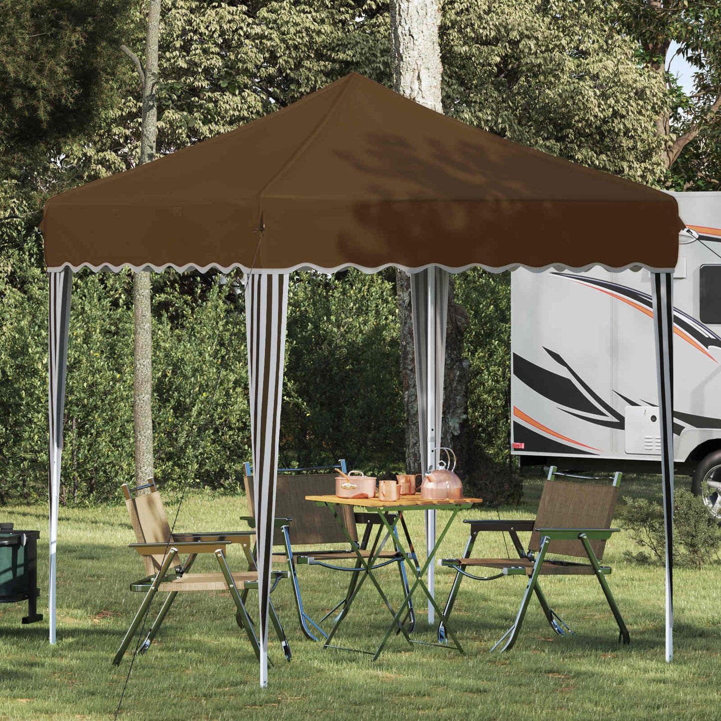 vidaXL Pop-up Party Tent 195 x 195 x 245 cm Taupe Oxford Fabric
