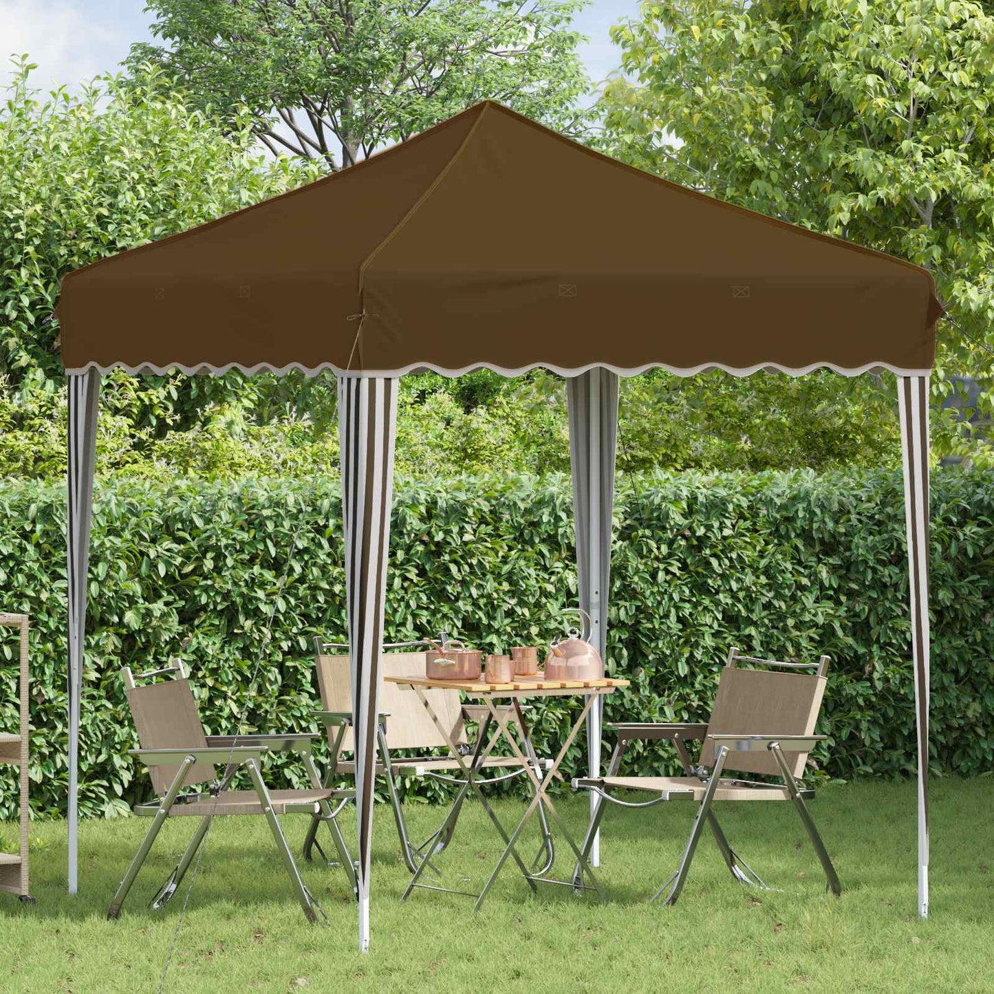 vidaXL Pop-up Party Tent 195 x 195 x 245 cm Taupe Oxford Fabric