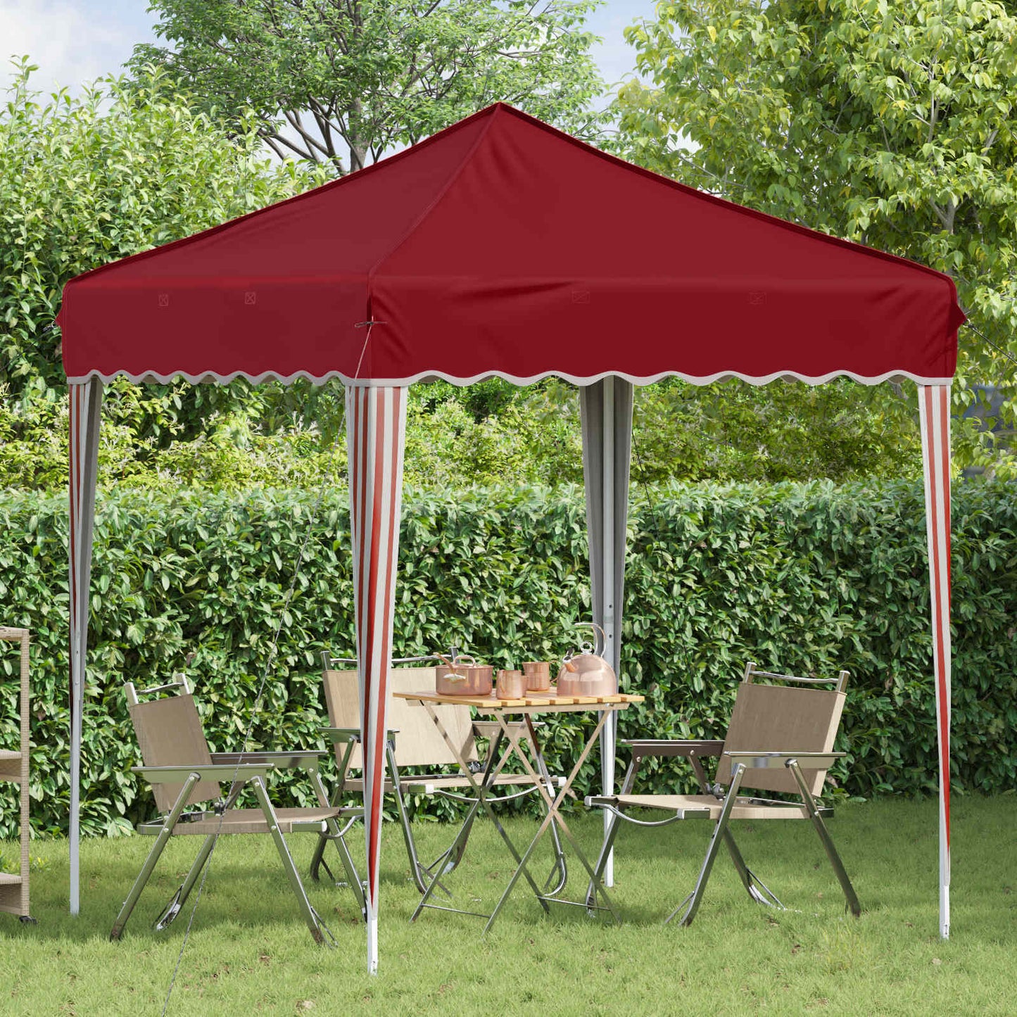 vidaXL Pop-up Party Tent 195 x 195 x 245 cm Burgundy Oxford Fabric