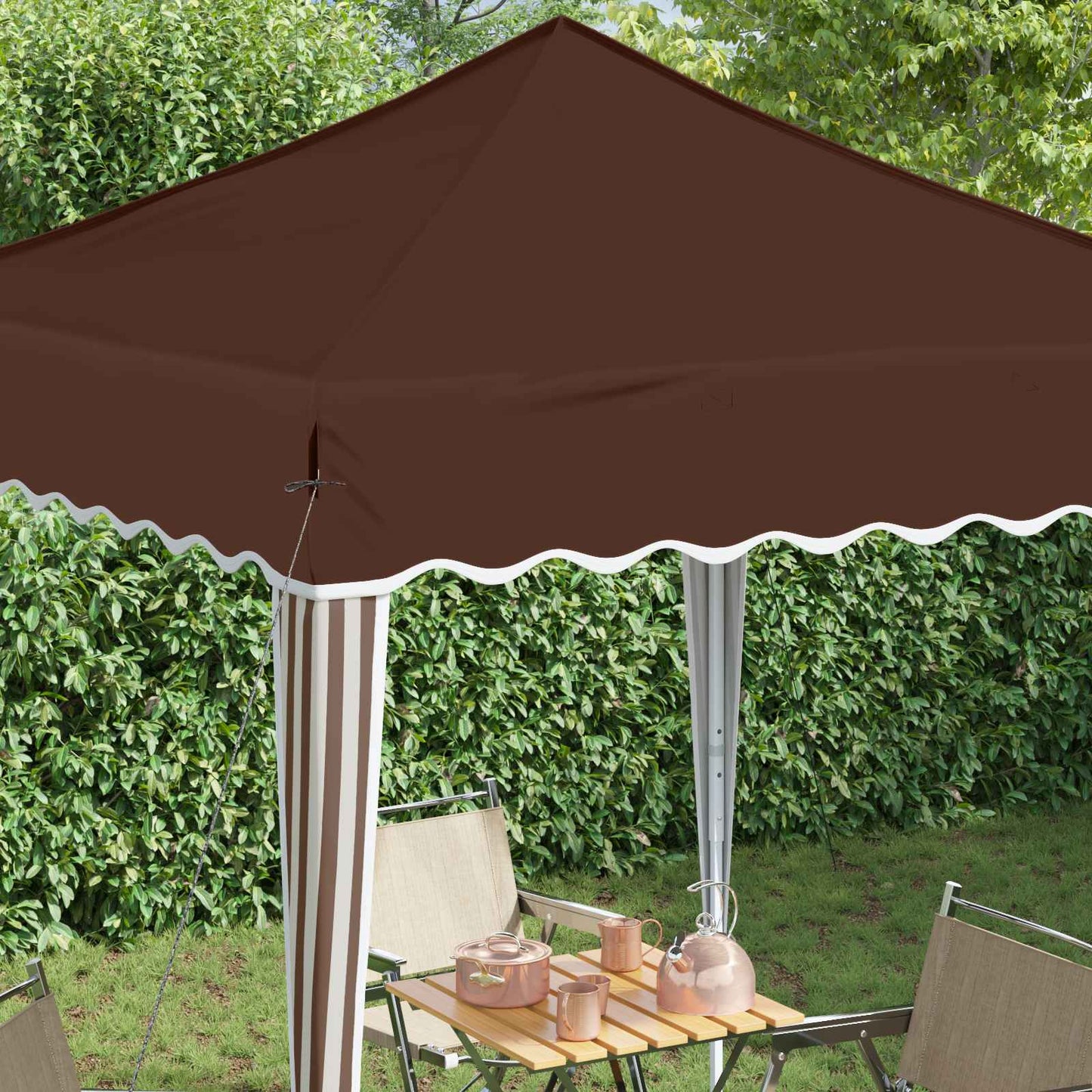 vidaXL Pop-up Party Tent 195 x 195 x 245 cm Brown Oxford Fabric