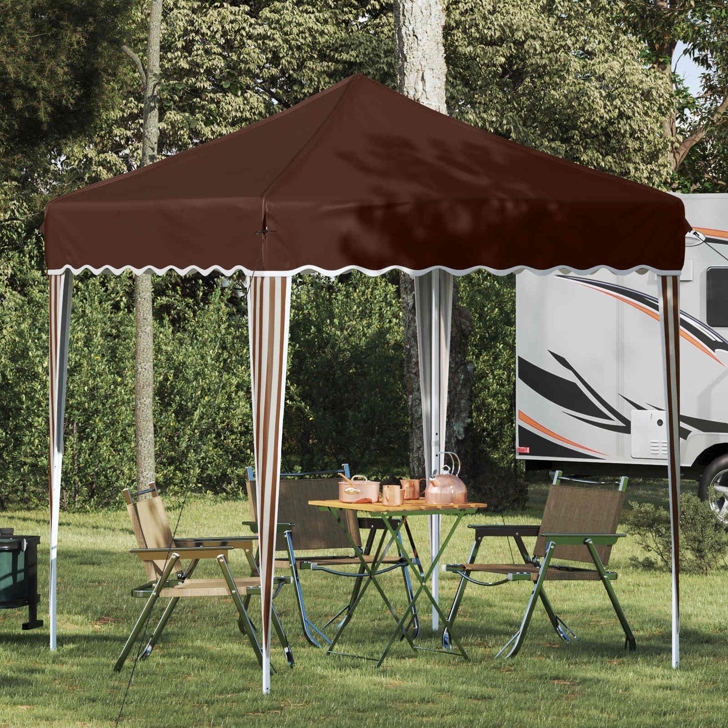 vidaXL Pop-up Party Tent 195 x 195 x 245 cm Brown Oxford Fabric