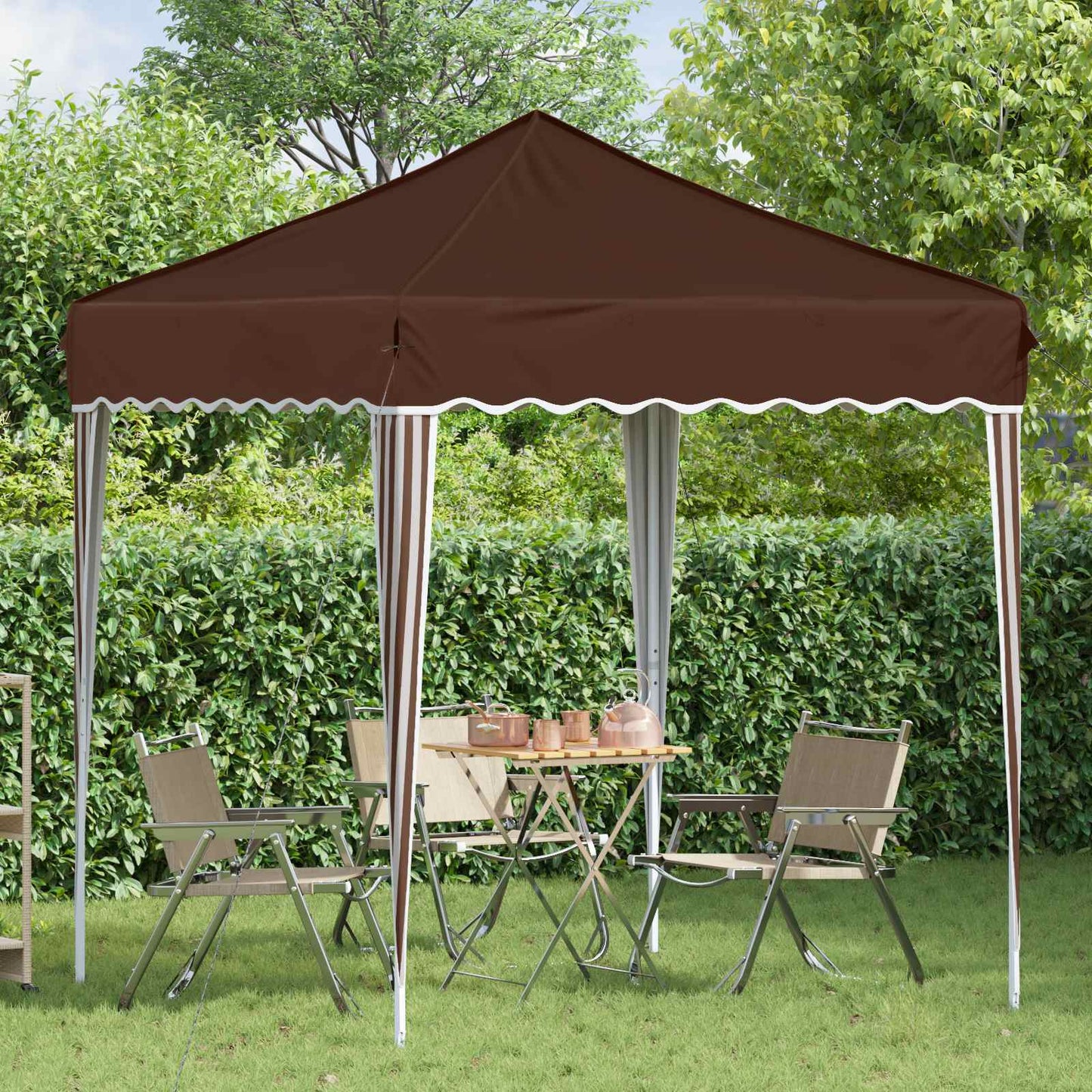 vidaXL Pop-up Party Tent 195 x 195 x 245 cm Brown Oxford Fabric