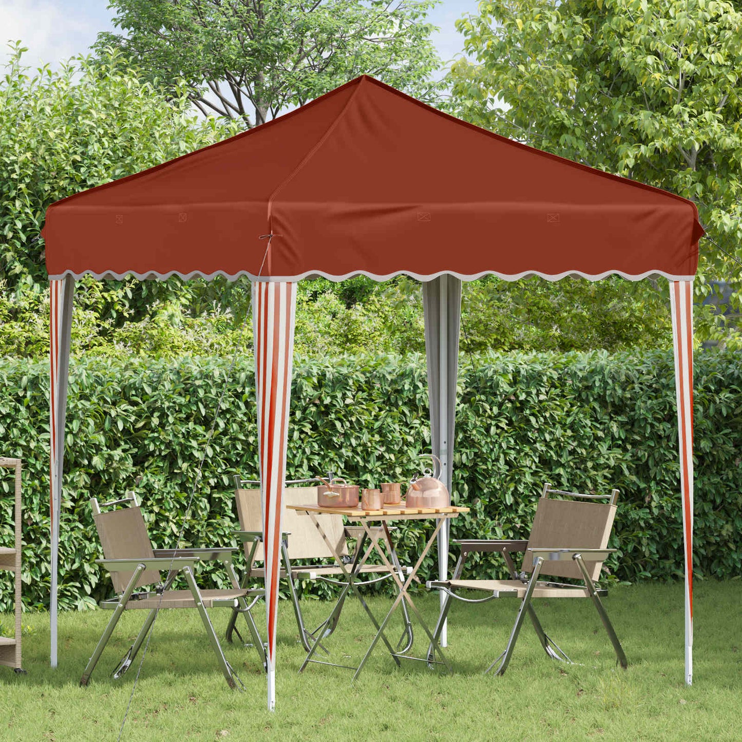 vidaXL Pop-up Party Tent 195 x 195 x 245 cm Terracotta Oxford Fabric