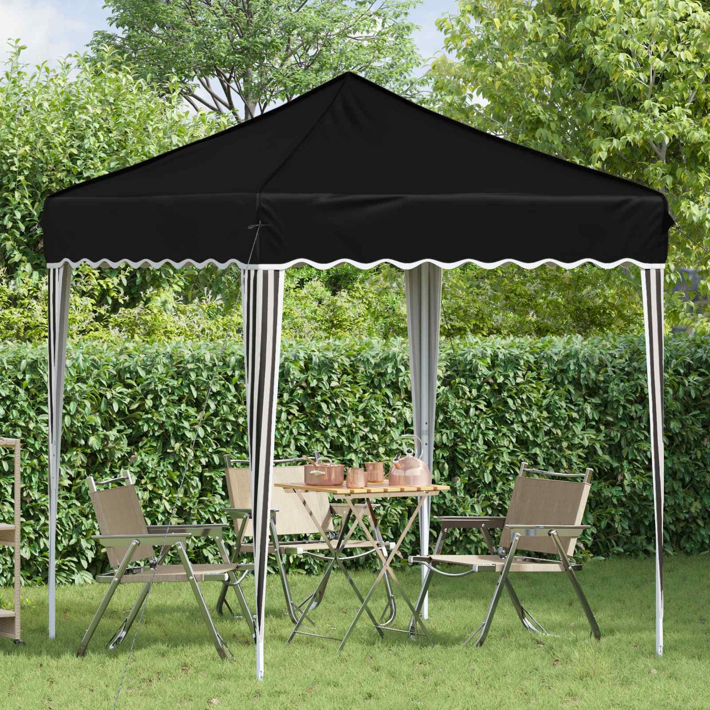 vidaXL Pop-up Party Tent 195 x 195 x 245 cm Black Oxford Fabric