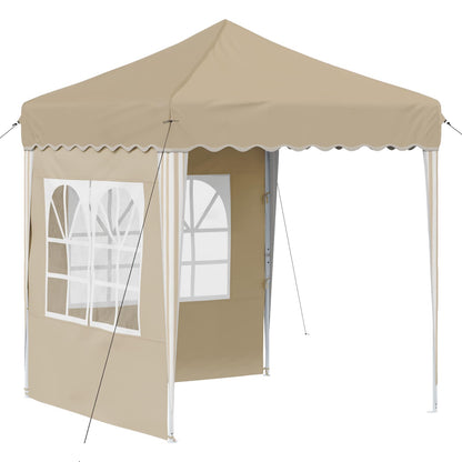 vidaXL Pop-up Party Tent 195 x 195 x 245 cm Cream Oxford Fabric