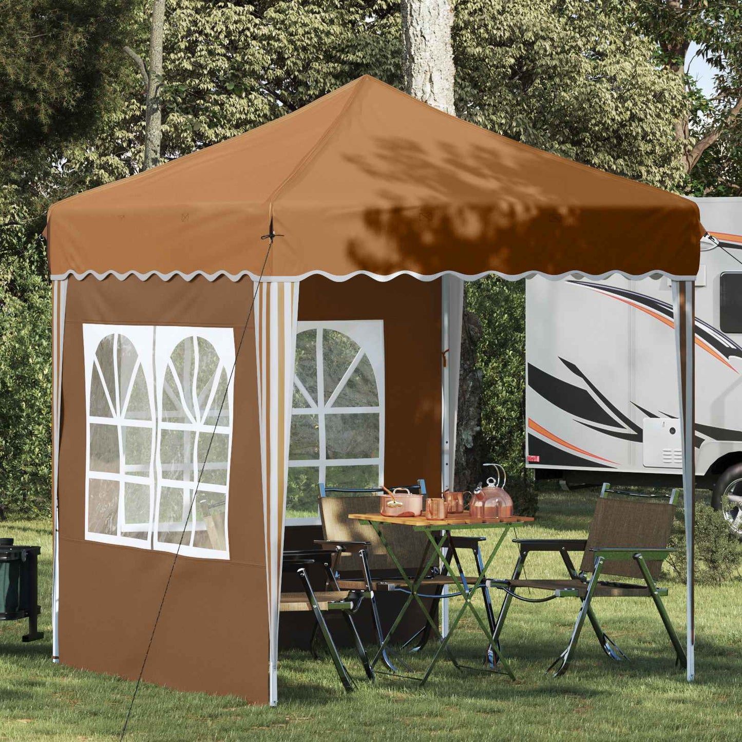 vidaXL Pop-up Party Tent 195 x 195 x 245 cm Beige Oxford Fabric