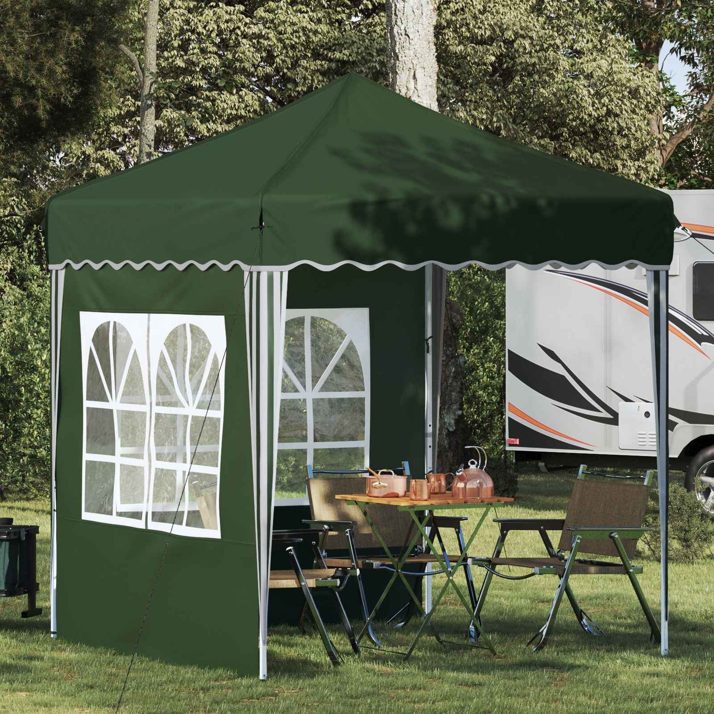 vidaXL Pop-up Party Tent 195 x 195 x 245 cm Green Oxford Fabric