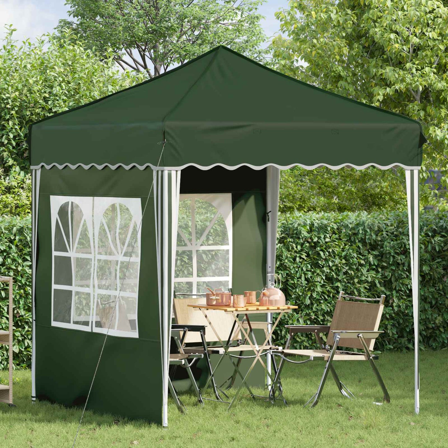 vidaXL Pop-up Party Tent 195 x 195 x 245 cm Green Oxford Fabric