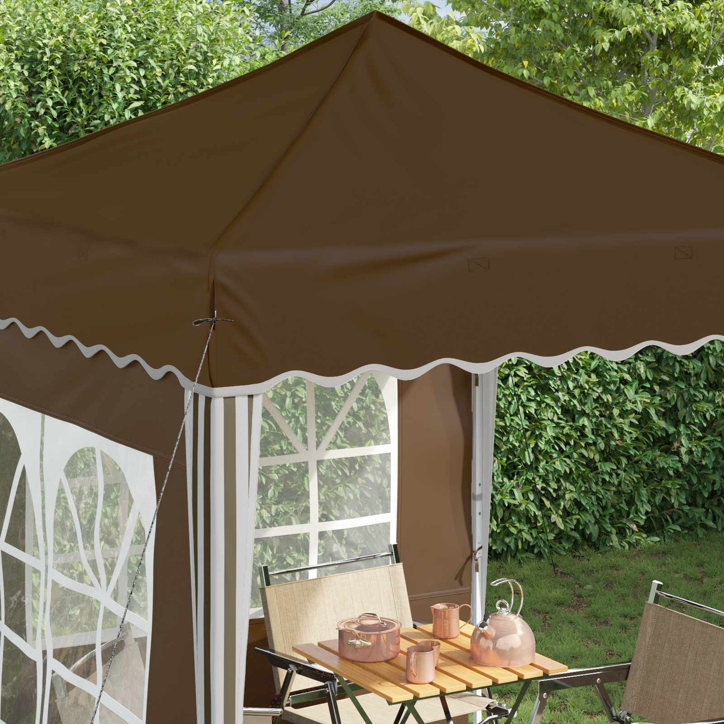 vidaXL Pop-up Party Tent 195 x 195 x 245 cm Taupe Oxford Fabric