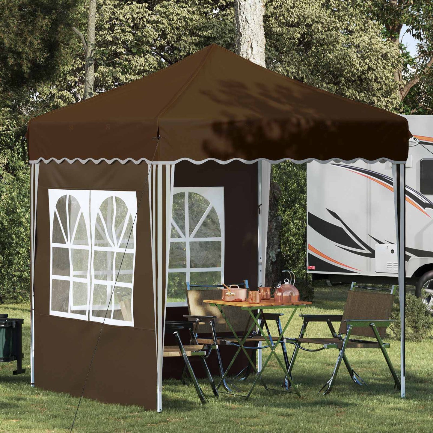vidaXL Pop-up Party Tent 195 x 195 x 245 cm Taupe Oxford Fabric