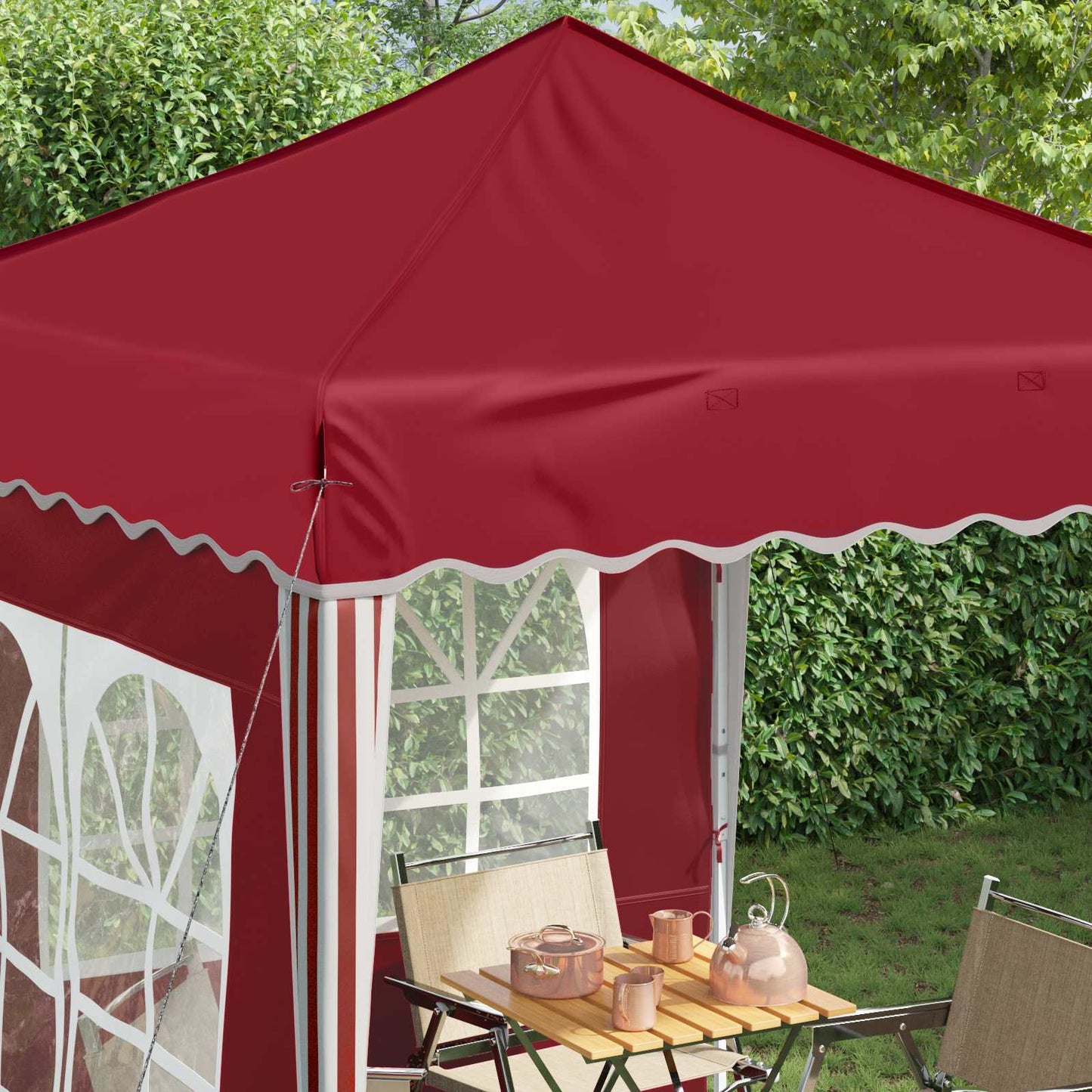 vidaXL Pop-up Party Tent 195 x 195 x 245 cm Burgundy Oxford Fabric