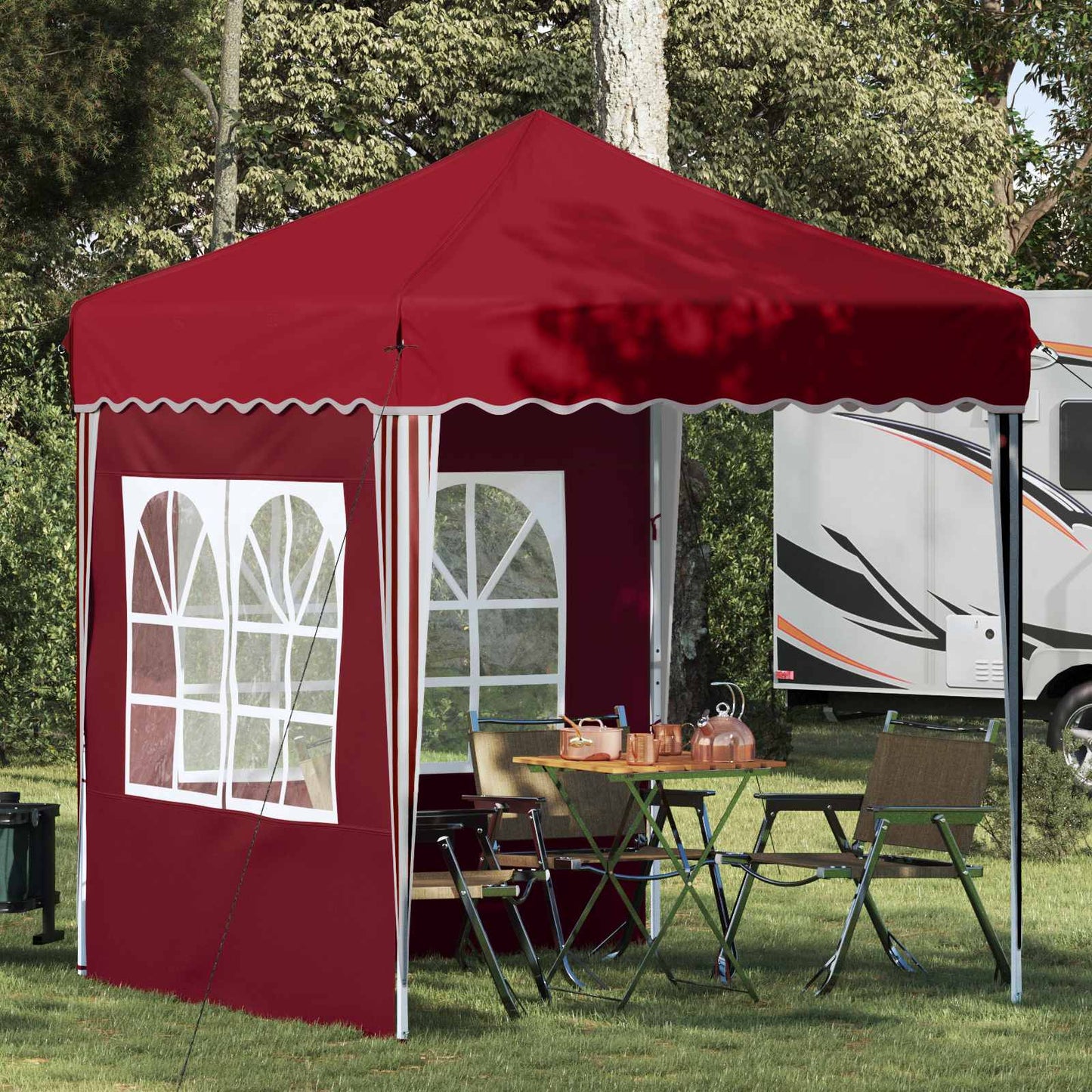 vidaXL Pop-up Party Tent 195 x 195 x 245 cm Burgundy Oxford Fabric
