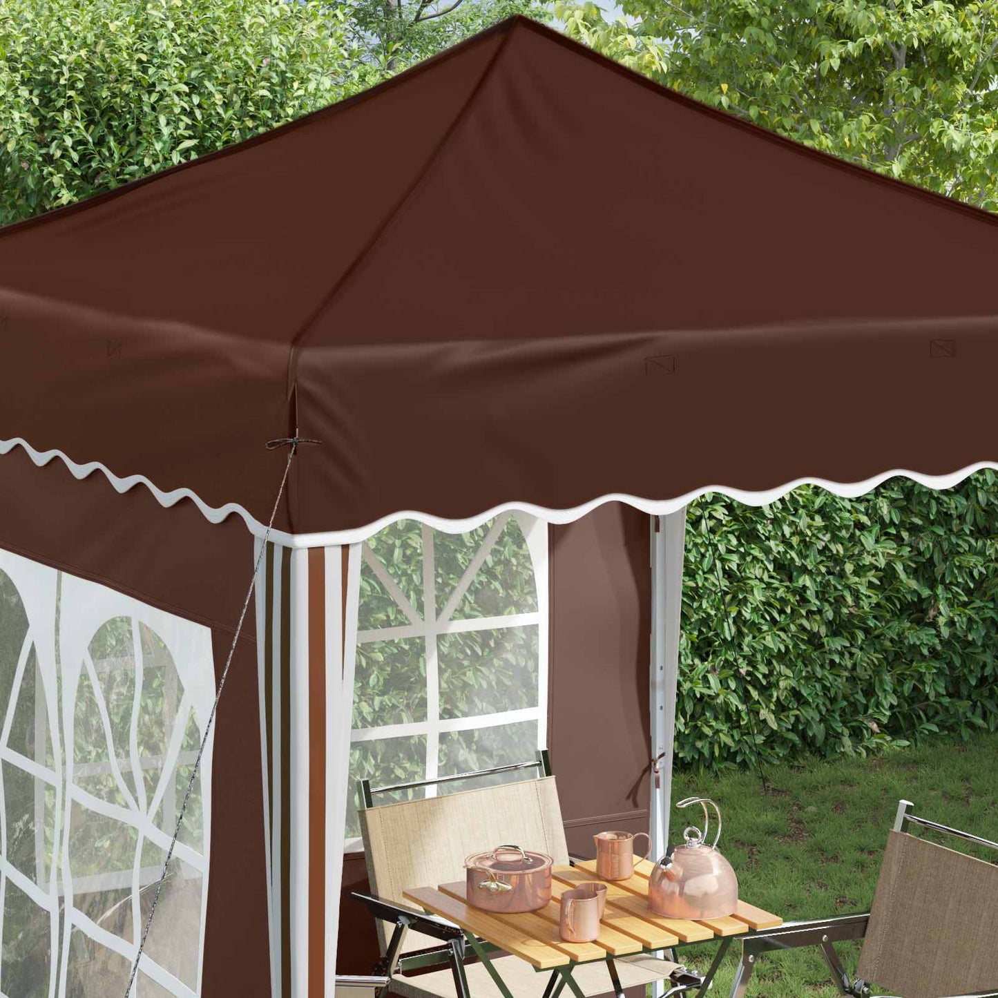 vidaXL Pop-up Party Tent 195 x 195 x 245 cm Brown Oxford Fabric