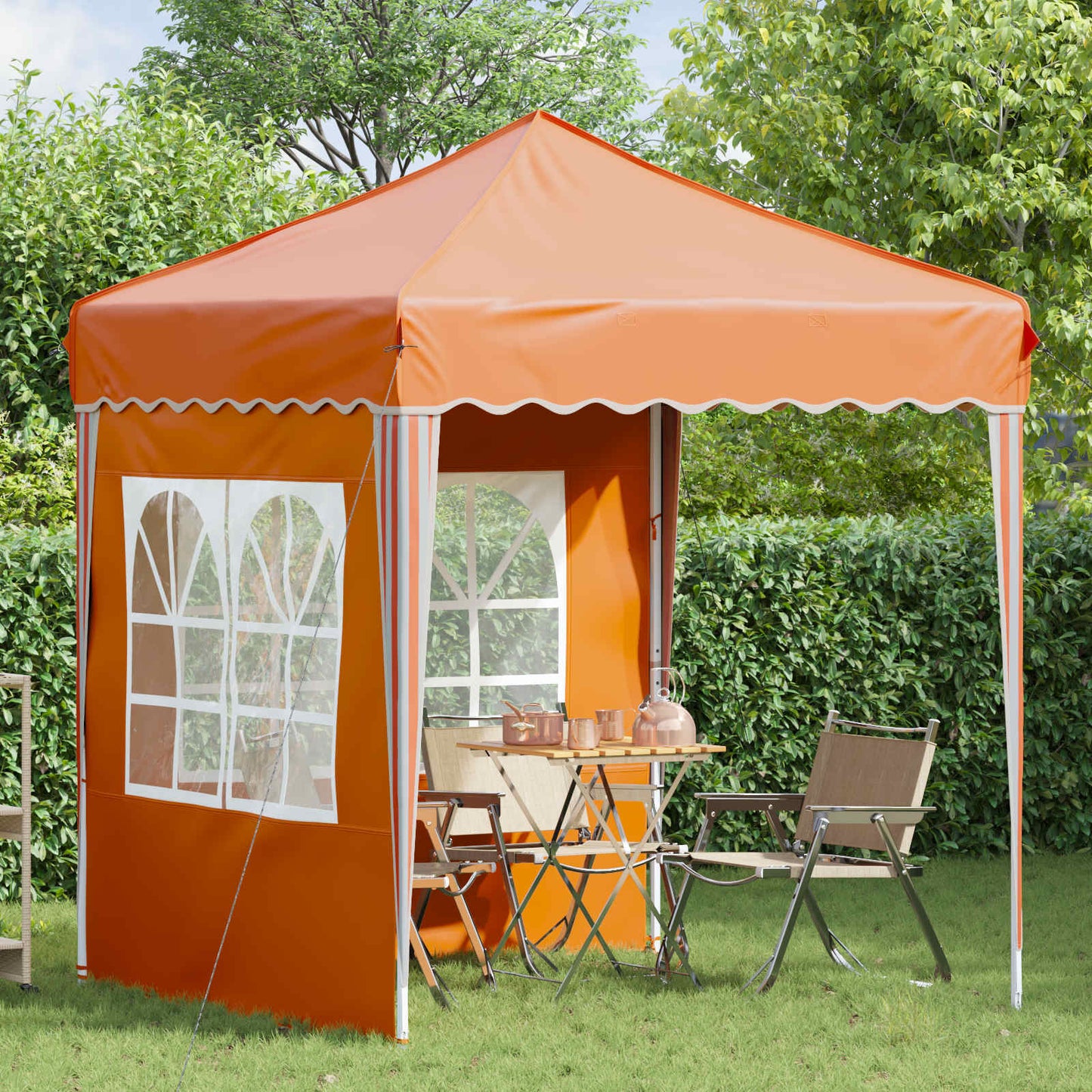 vidaXL Pop-up Party Tent 195 x 195 x 245 cm Orange Oxford Fabric