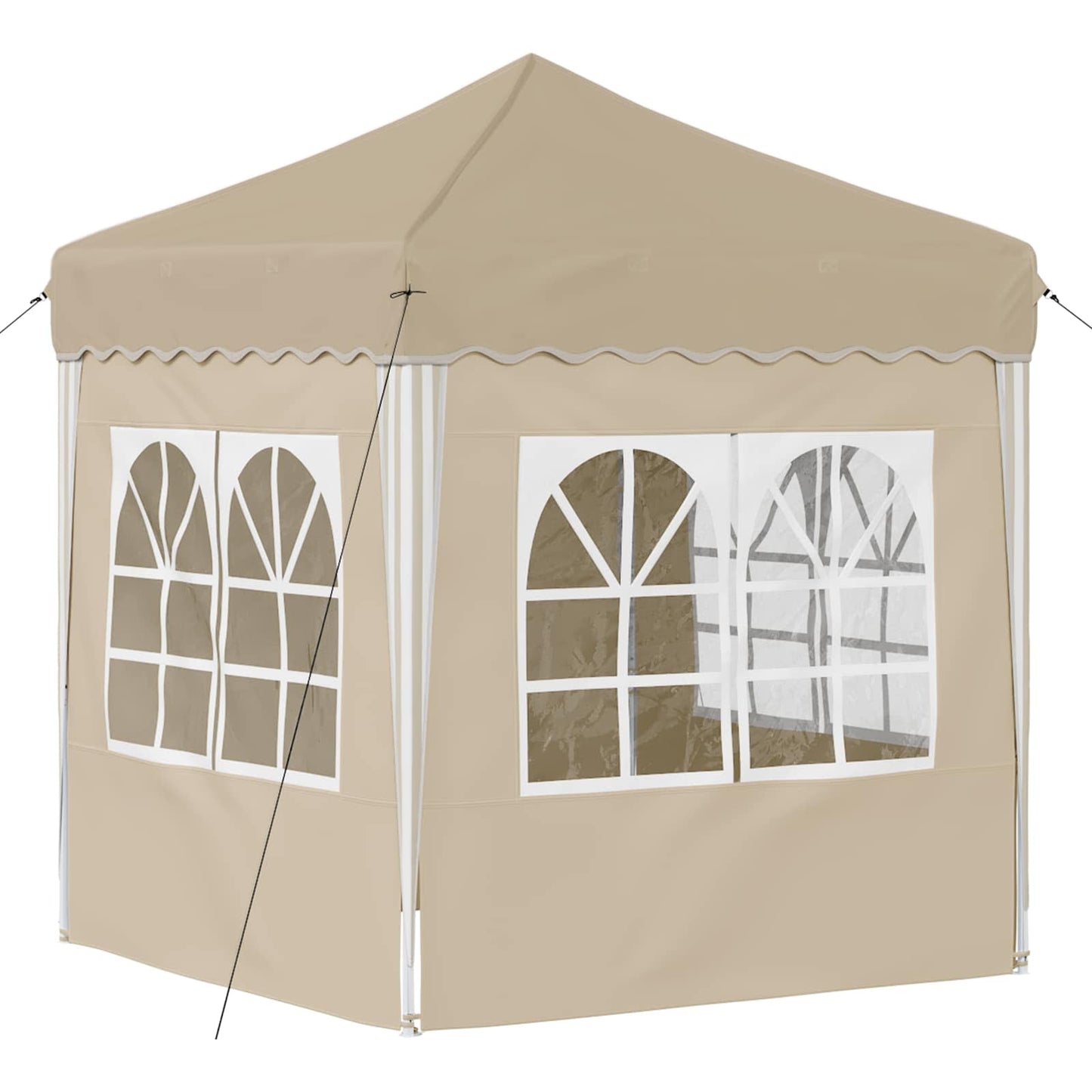 vidaXL Pop-up Party Tent 195 x 195 x 245 cm Cream Oxford Fabric